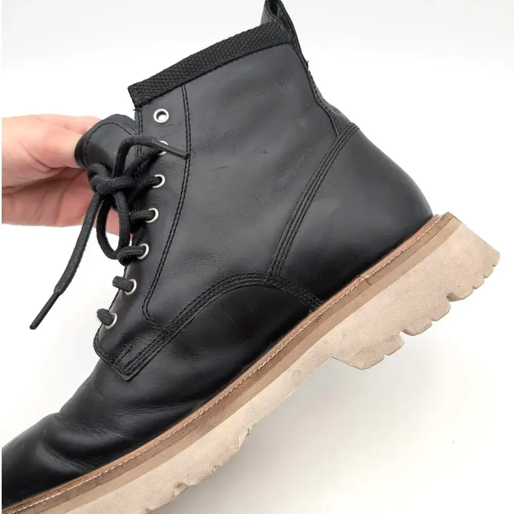 Cole Haan American Classic Waterproof Plain Toe Boot Mens Black Sz US7.5M EU40.5